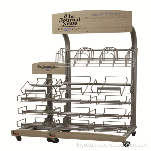 Advertising Equipment Book Retail Store Metal Freestand Rotating Newspaper Greeting Card Display Stand
